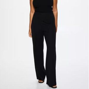 MANGO Women's Plus Size Size Flowy Palazzo Trousers - 1X